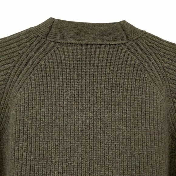 Madewell Henley Sweater Dress Womens Small Olive Green Merino Wool Blend Knitted - Picture 5 of 13